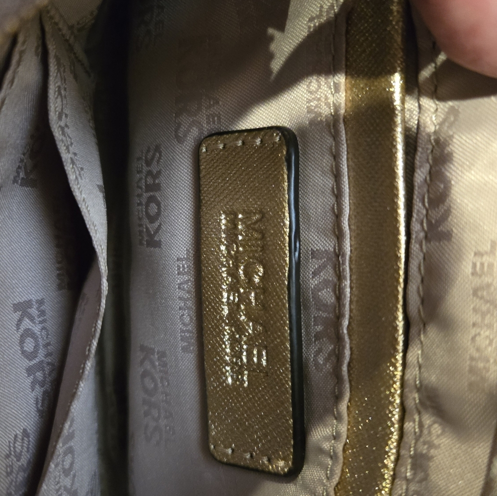 Kors Michael Kors Gold Canvas Mini Bag - Picture 4 of 5